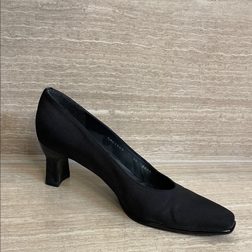 Stuart Weitzman Sz 10 AAAA Vintage Black Square-Toe Classic Pumps - Picture 2 of 15